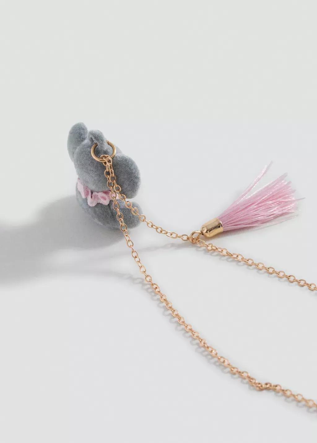 GREY Contrasting necklace, Kids Girl, Grey, large image number 0