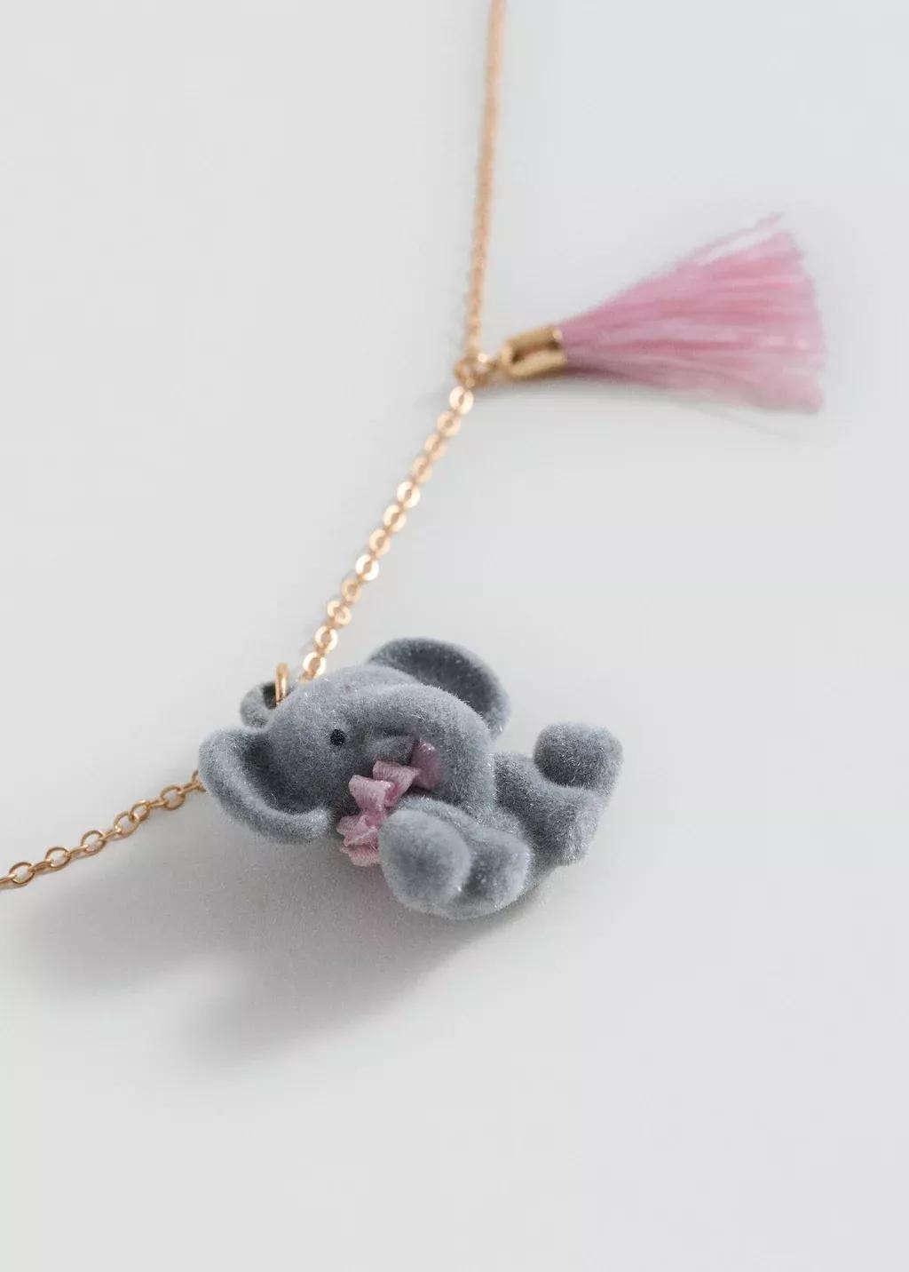 GREY Contrasting necklace, Kids Girl, Grey, medium