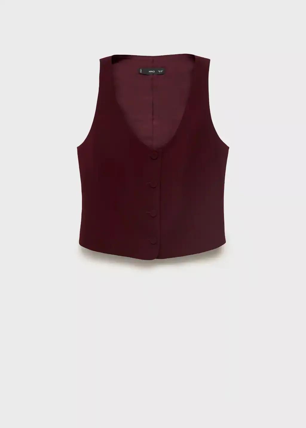 Red Suit waistcoat with buttons, , large image number 3