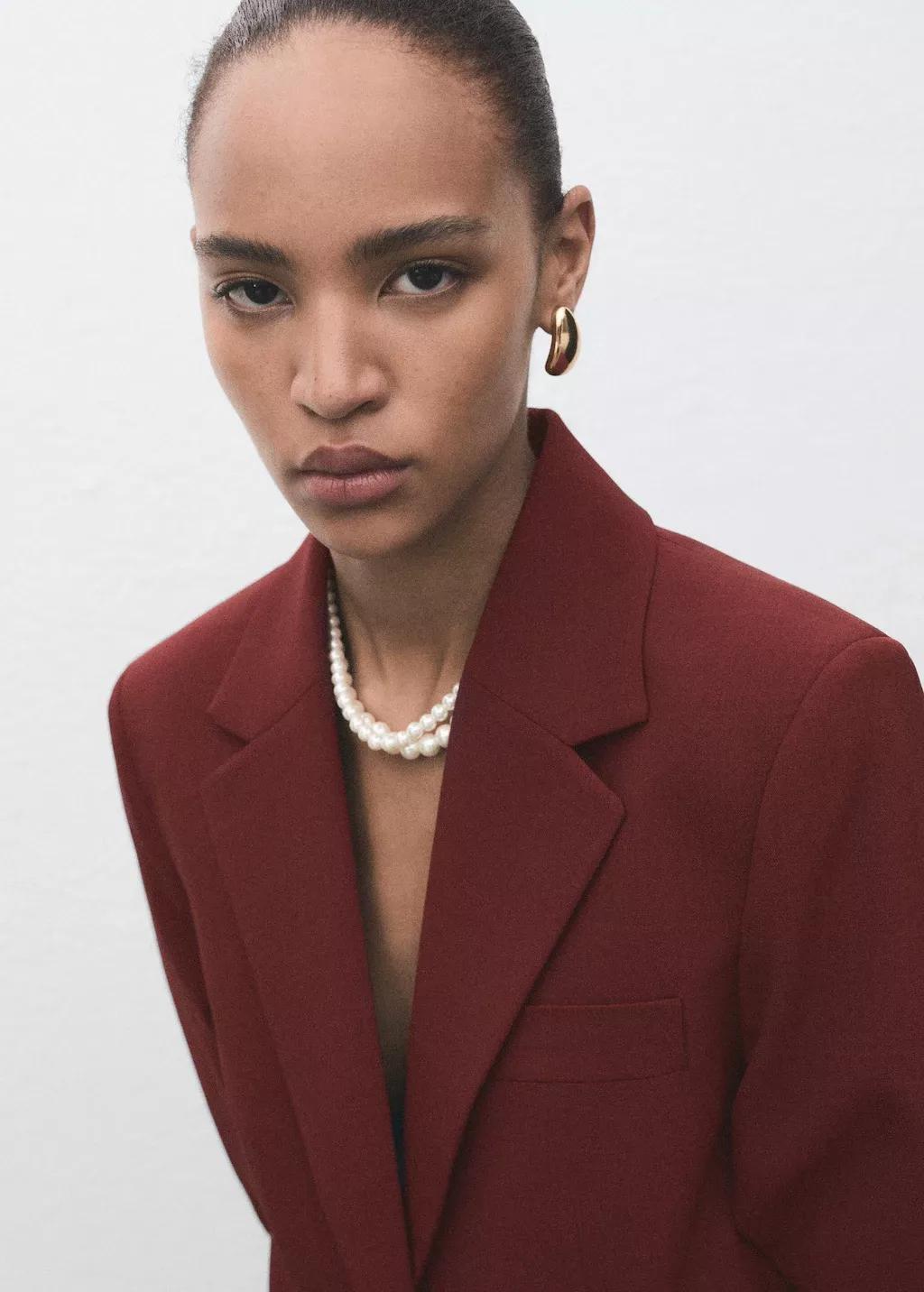 DARK ORANGE Straight-fit suit blazer, Dark Orange, medium