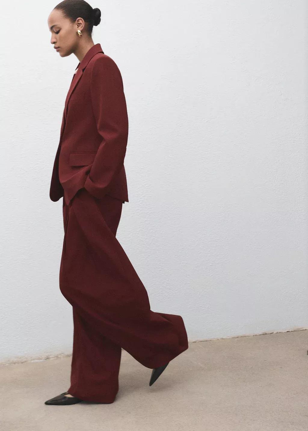 DARK ORANGE Straight-fit suit blazer, Dark Orange, medium