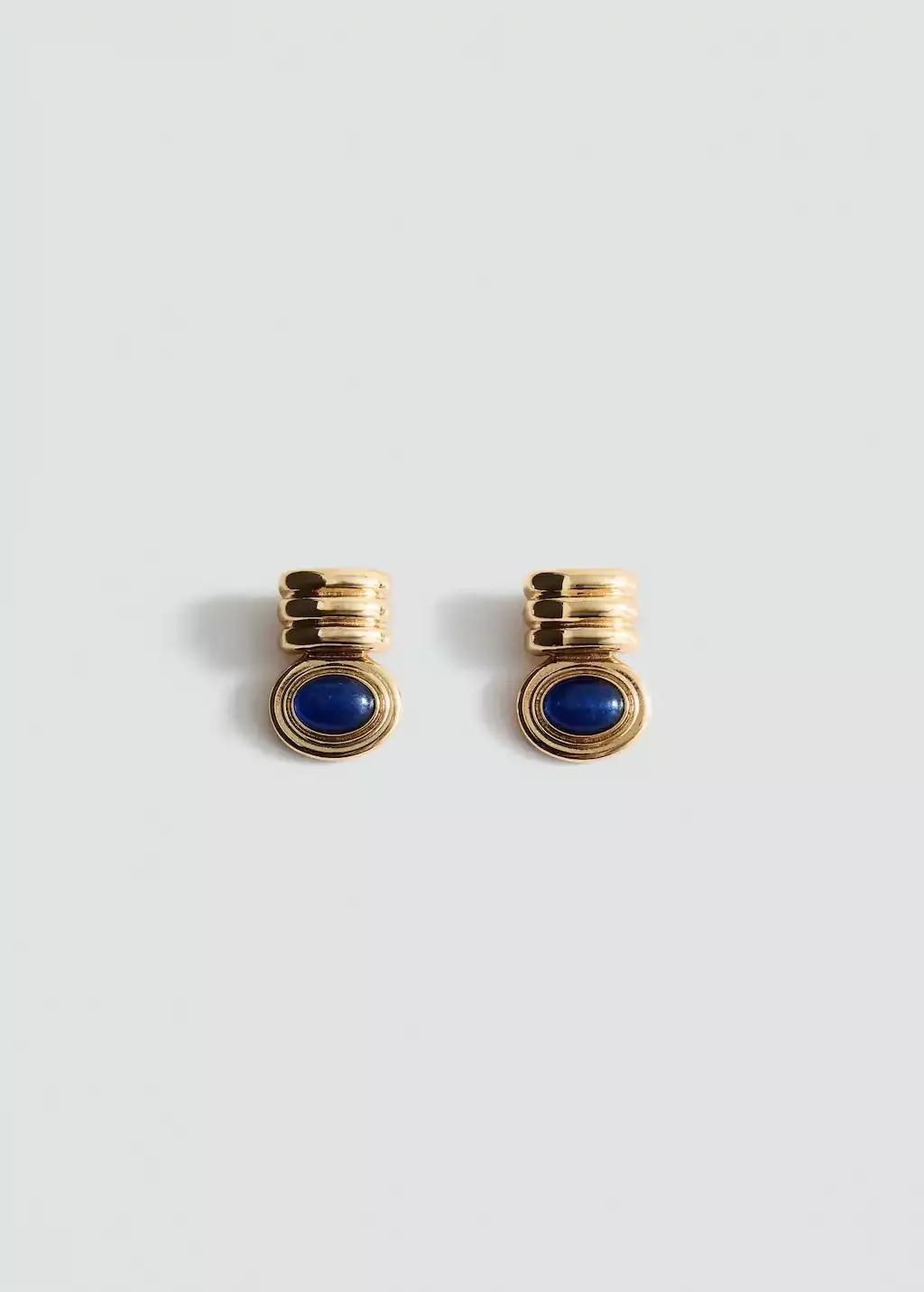 Gold Combined-Relief Earrings, 0201_OR, large image number 3