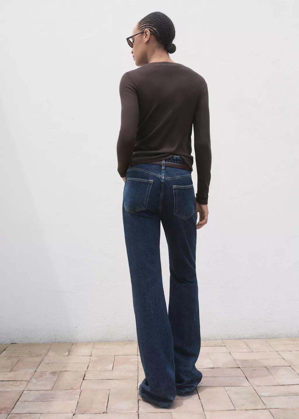 Brown Long-Sleeved Boat Neck T-Shirt, , large image number 4