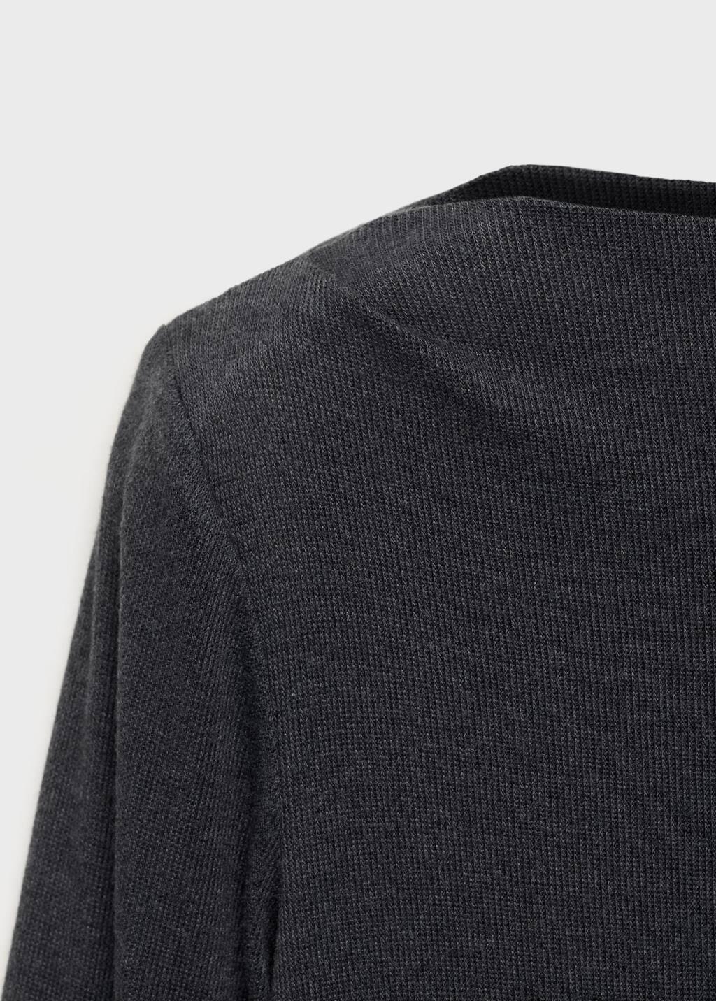 Grey Long-Sleeved Boat Neck T-Shirt, 0201_95, large image number 13