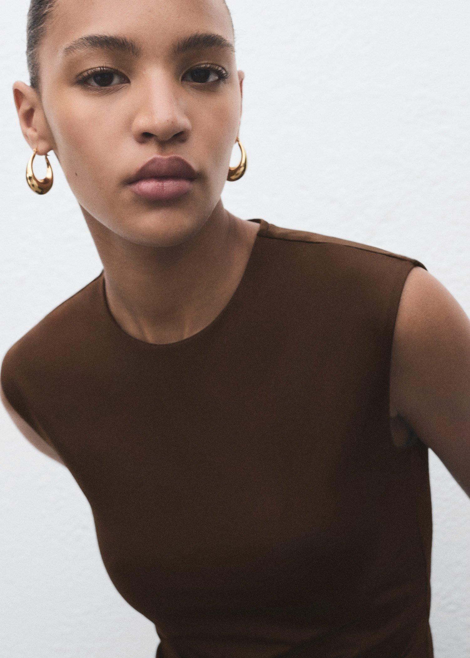 BROWN Fitted tank top, , large image number 0