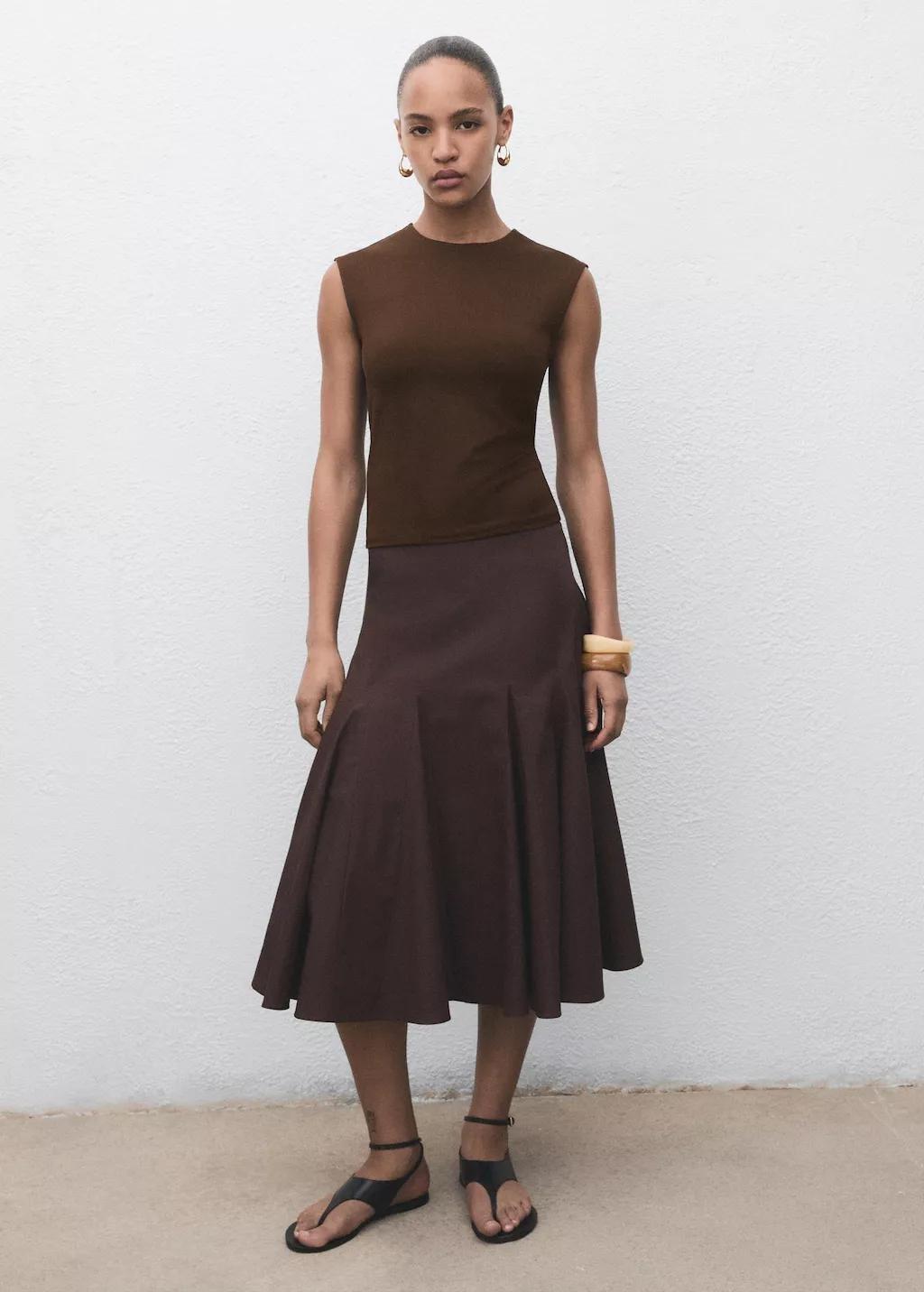 BROWN Fitted tank top, , large image number 1