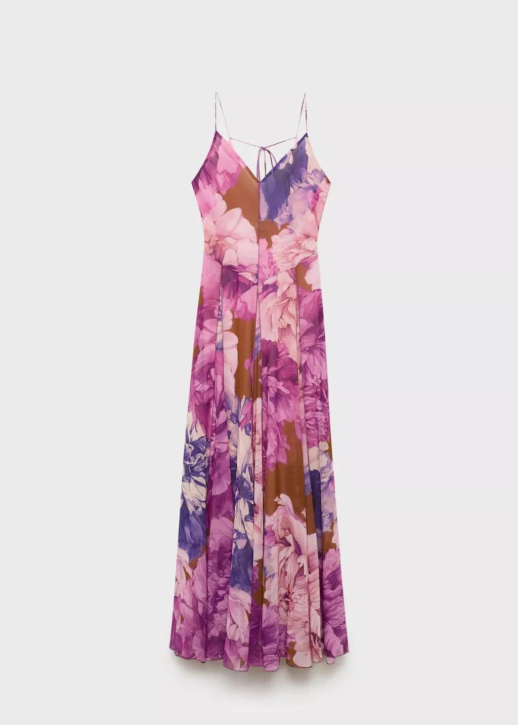 MEDIUM PURPLE Floral godet dress, , large image number 10