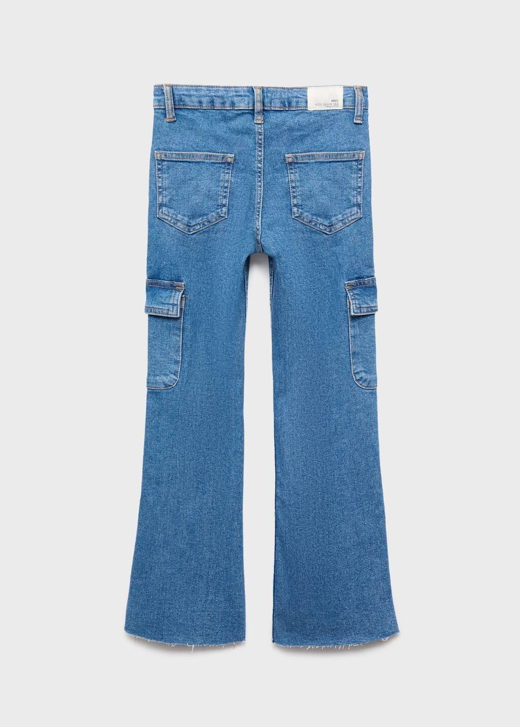 OPEN BLUE Flared cargo jeans, Kids Girl, Open Blue, large image number 1