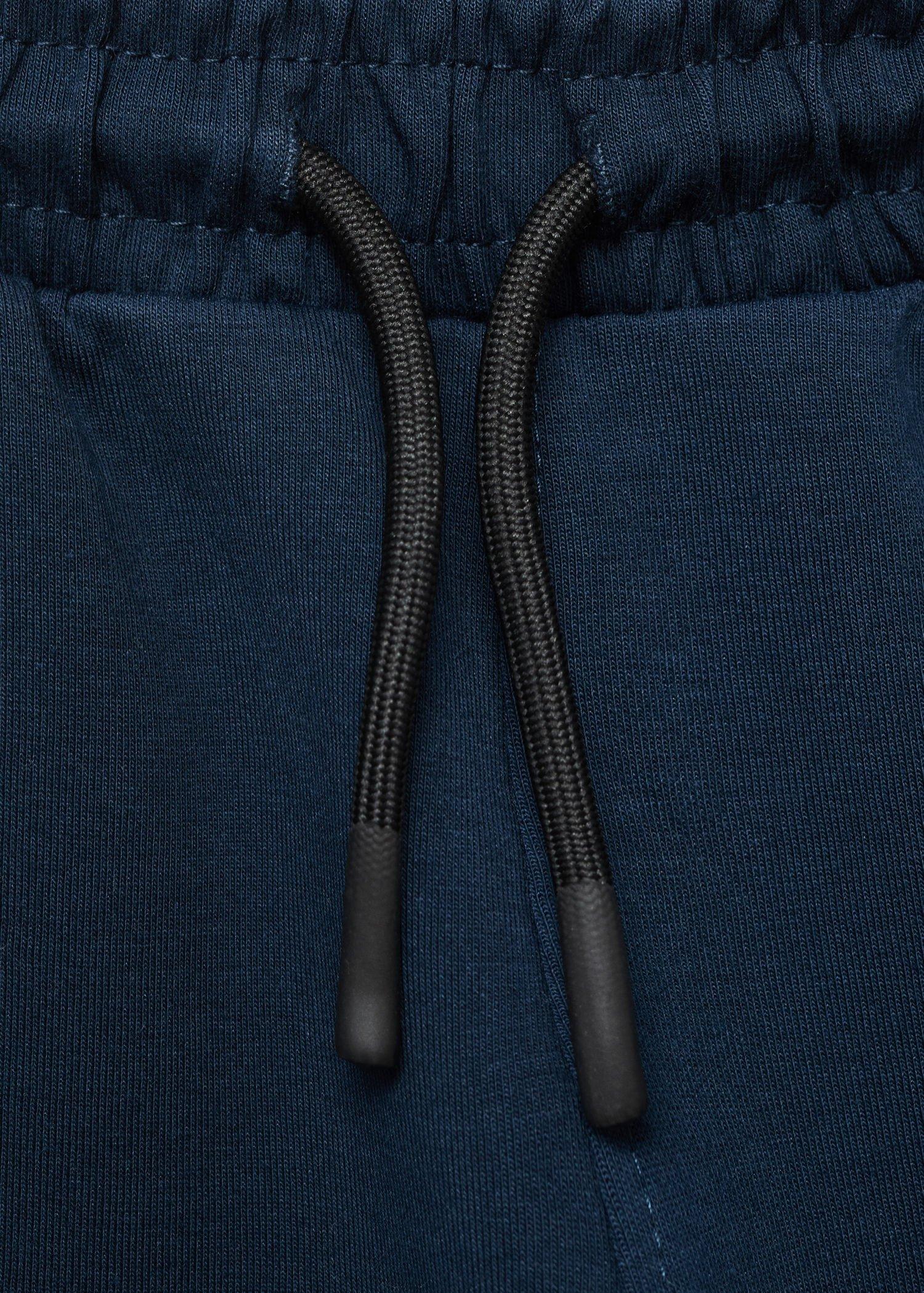 Navy Cotton Drawstring Joggers, Kids Boys, , large image number 0
