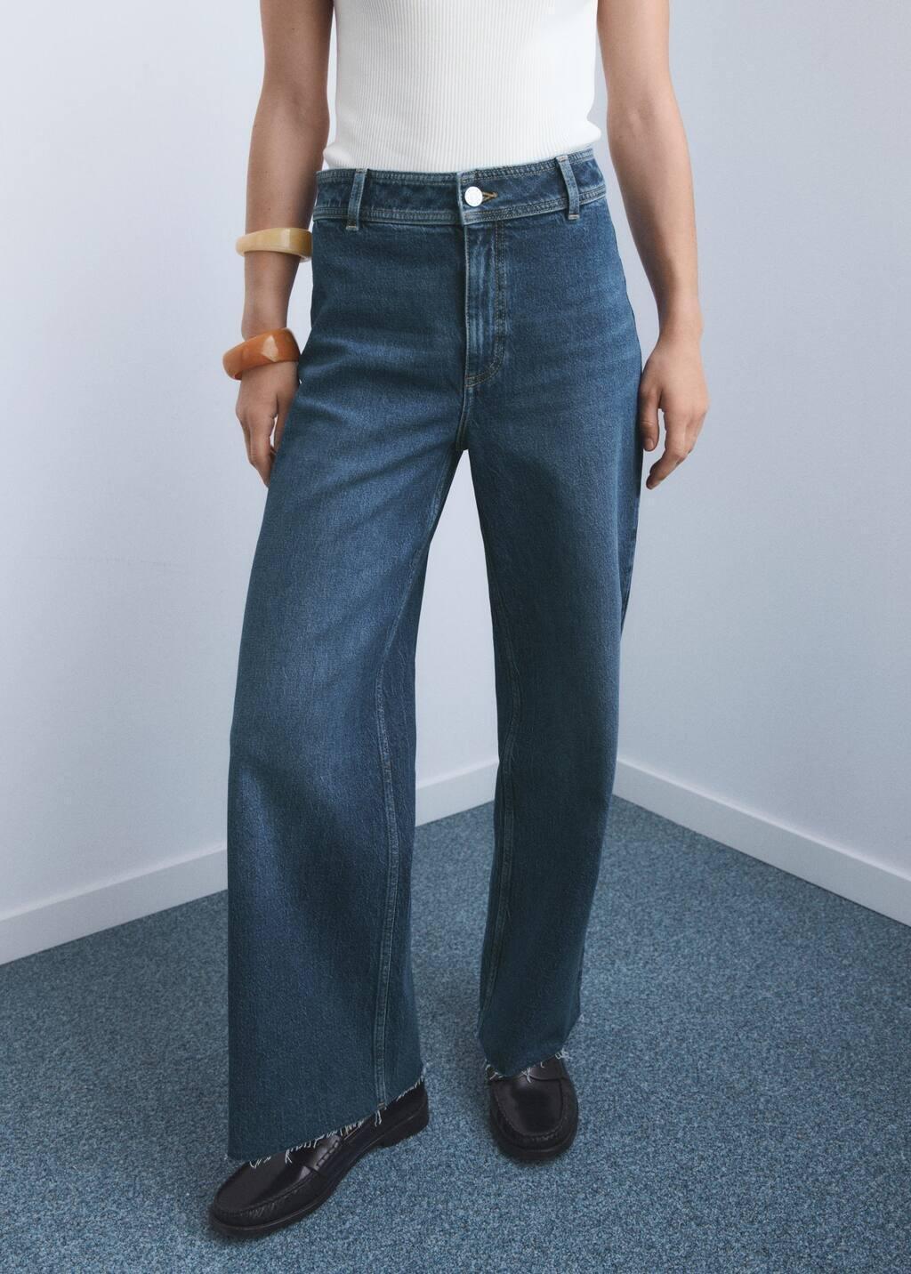 Blue Catherin Culotte High-Rise Jeans, , large image number 0