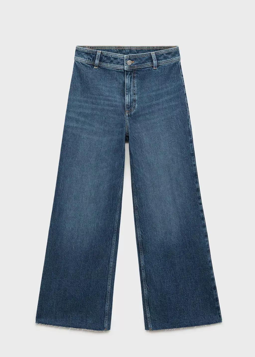 Blue Catherin Culotte High-Rise Jeans, , large image number 4