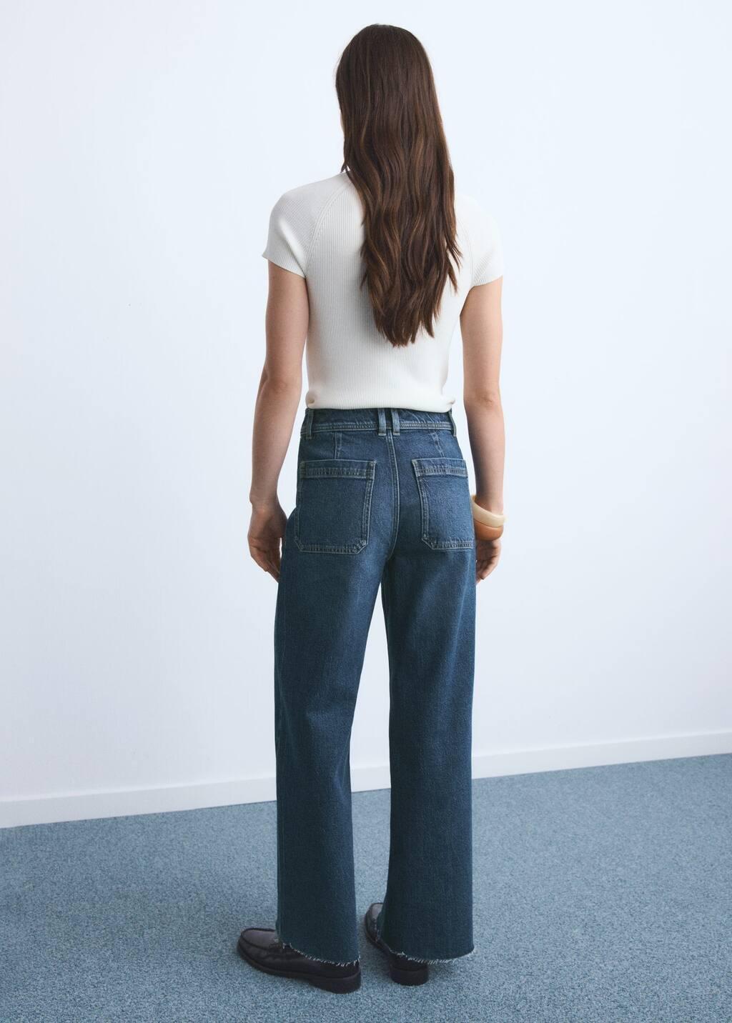 Blue Catherin Culotte High-Rise Jeans, , large image number 5