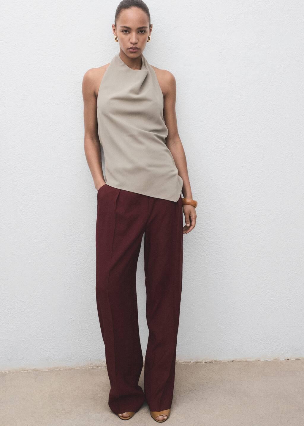 Grey Asymmetrical Open-Back Top, Grey, large image number 5