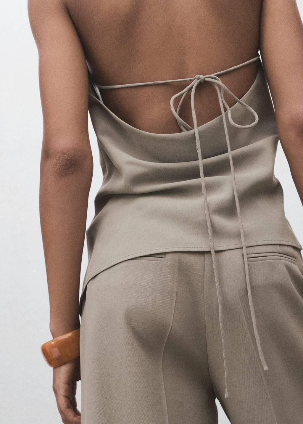 Grey Asymmetrical Open-Back Top, Grey, large image number 6