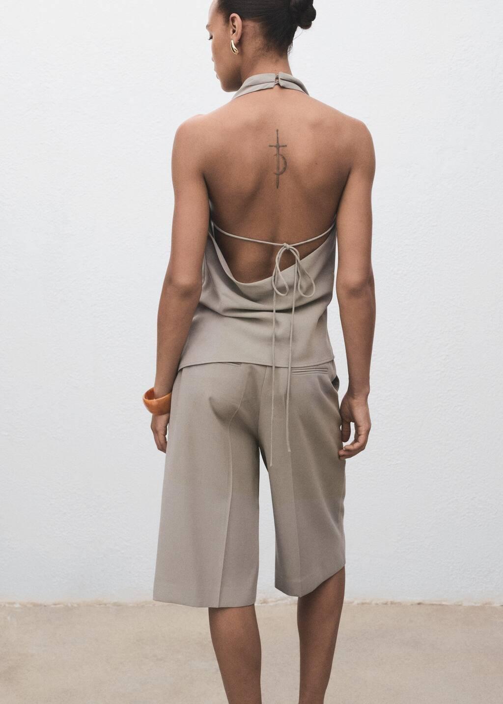 Grey Asymmetrical Open-Back Top, Grey, large image number 7