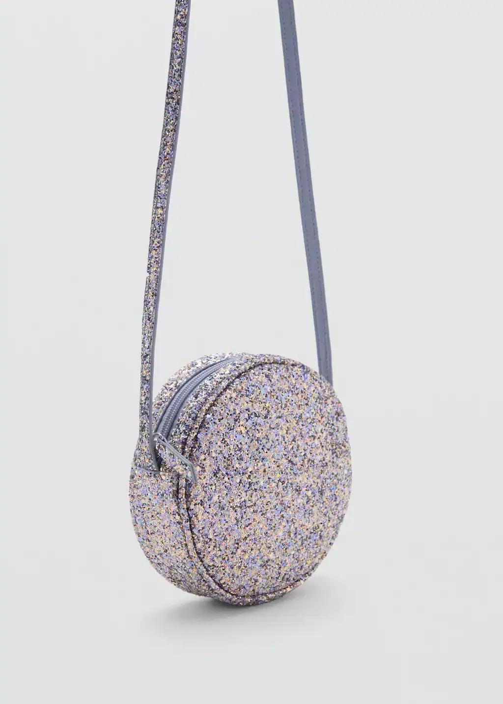 Blue Glitter Bag, Kids Girls, Light-Pastel Blue, large image number 0