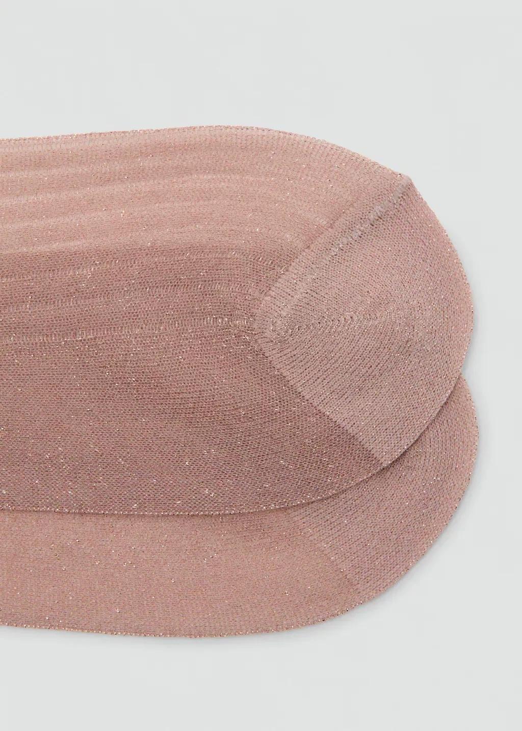 Pink Lurex Long Socks, Light-Pastel Pink, large image number 1