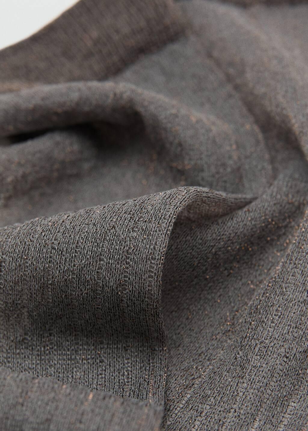 Grey Lurex Long Socks, Charcoal, large image number 2