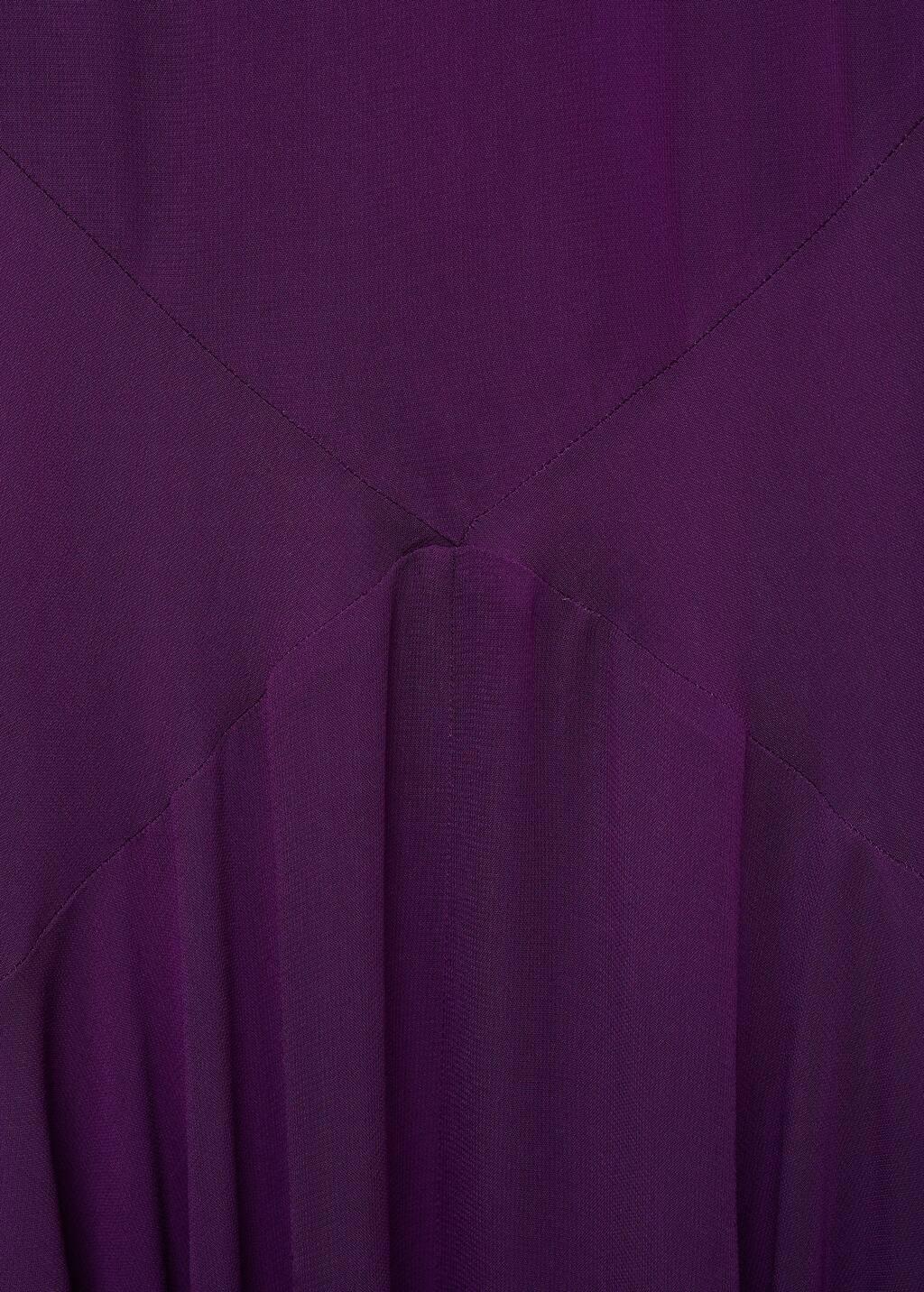 Purple Halter-Neck Pleated Dress, , large image number 4