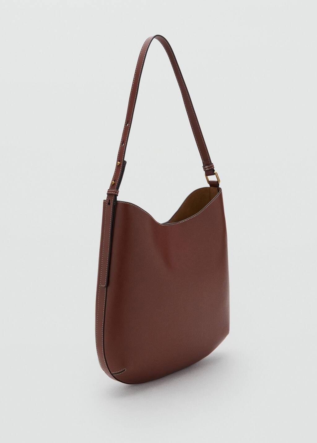Brown Large Oval Shoulder Bag, Medium Brown, large image number 0