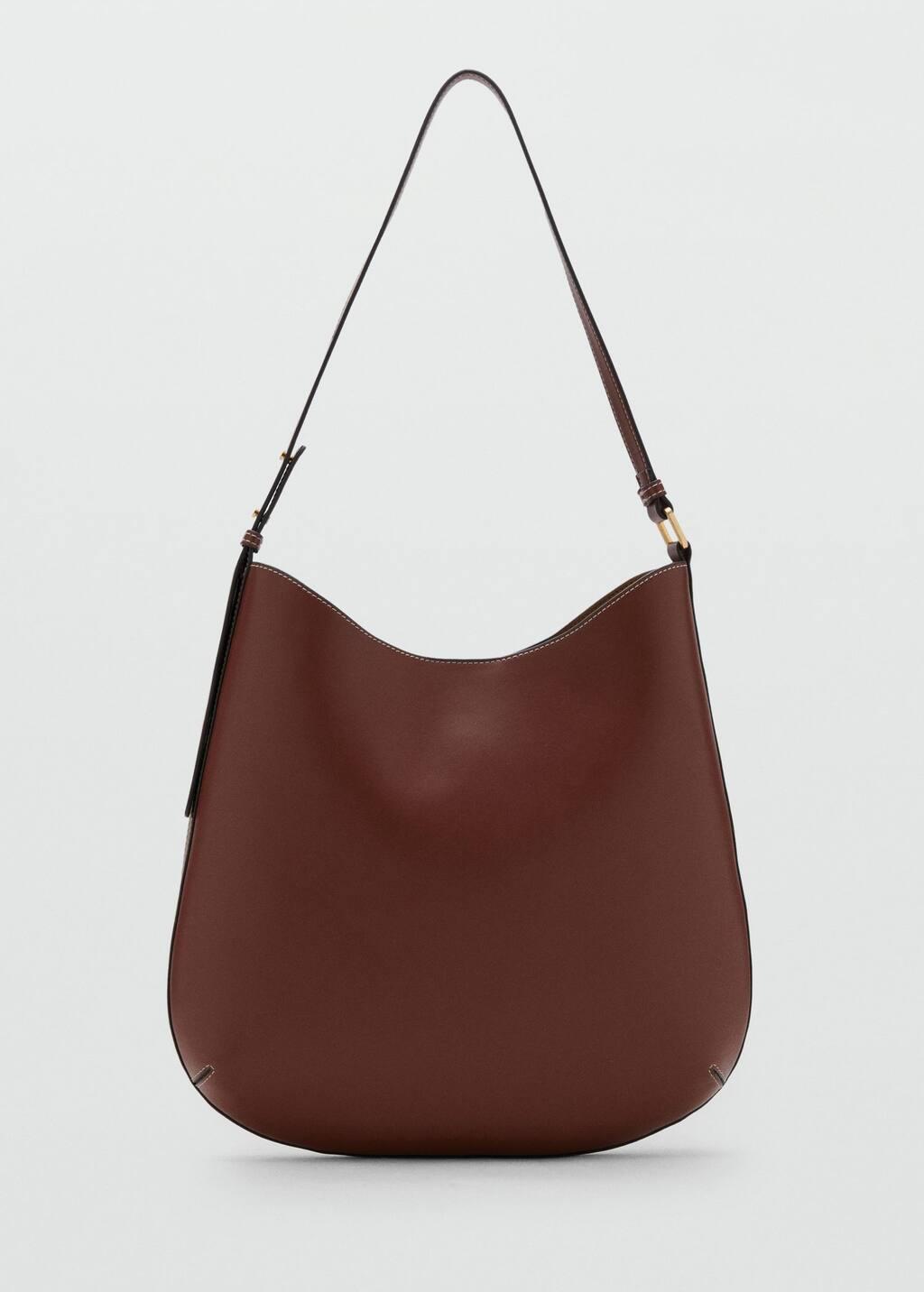 Brown Large Oval Shoulder Bag, Medium Brown, large image number 3