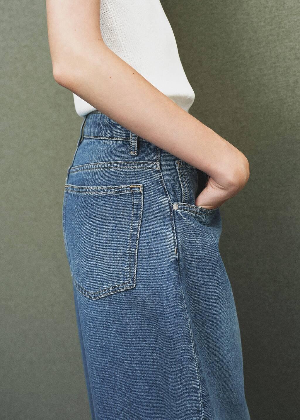 Blue Mid-Rise Balloon Jeans, , large image number 1