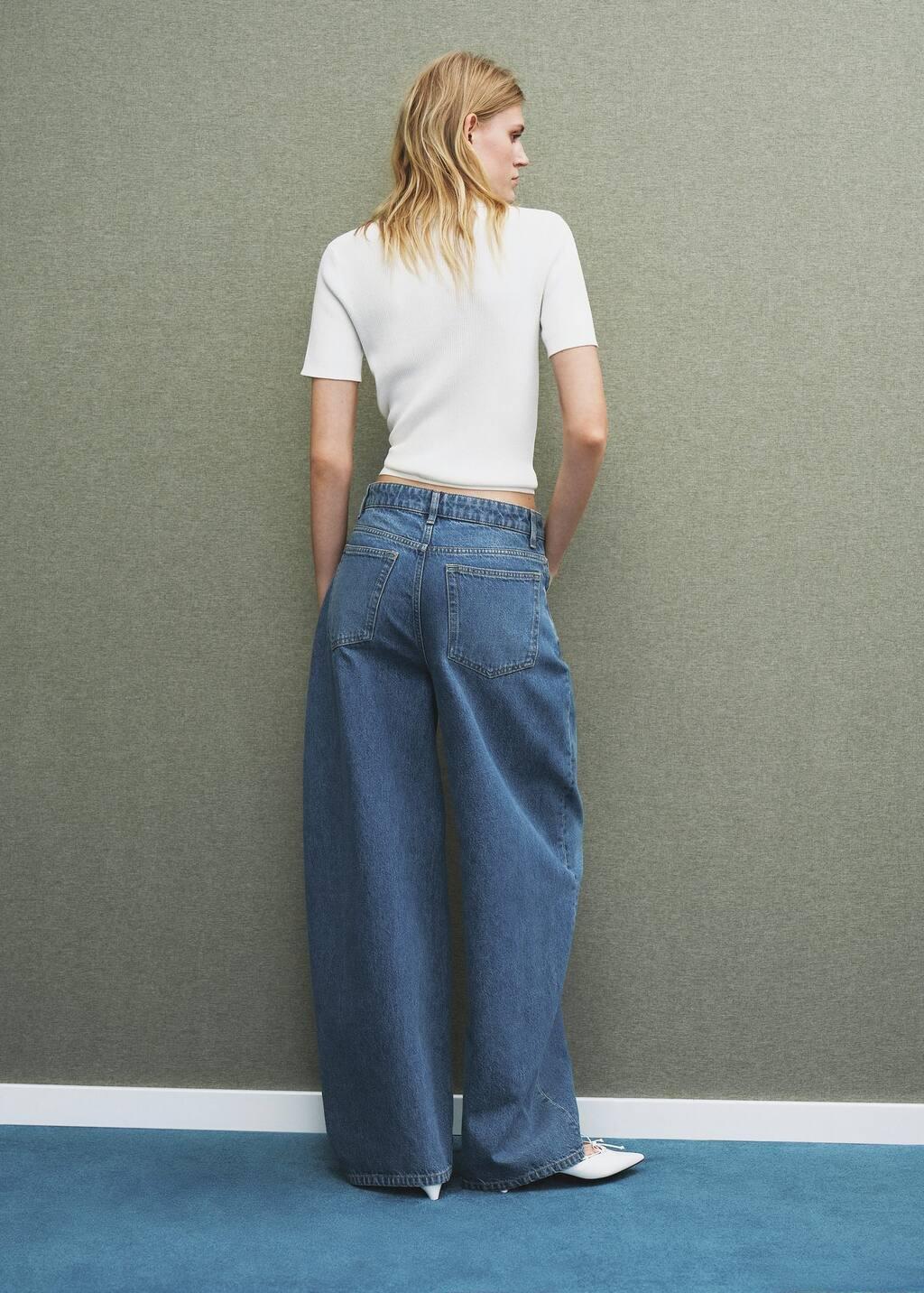 Blue Mid-Rise Balloon Jeans, , large image number 4