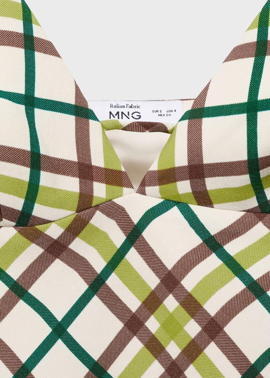 NATURAL WHITE Check neckline dress, Natural White, large image number 1