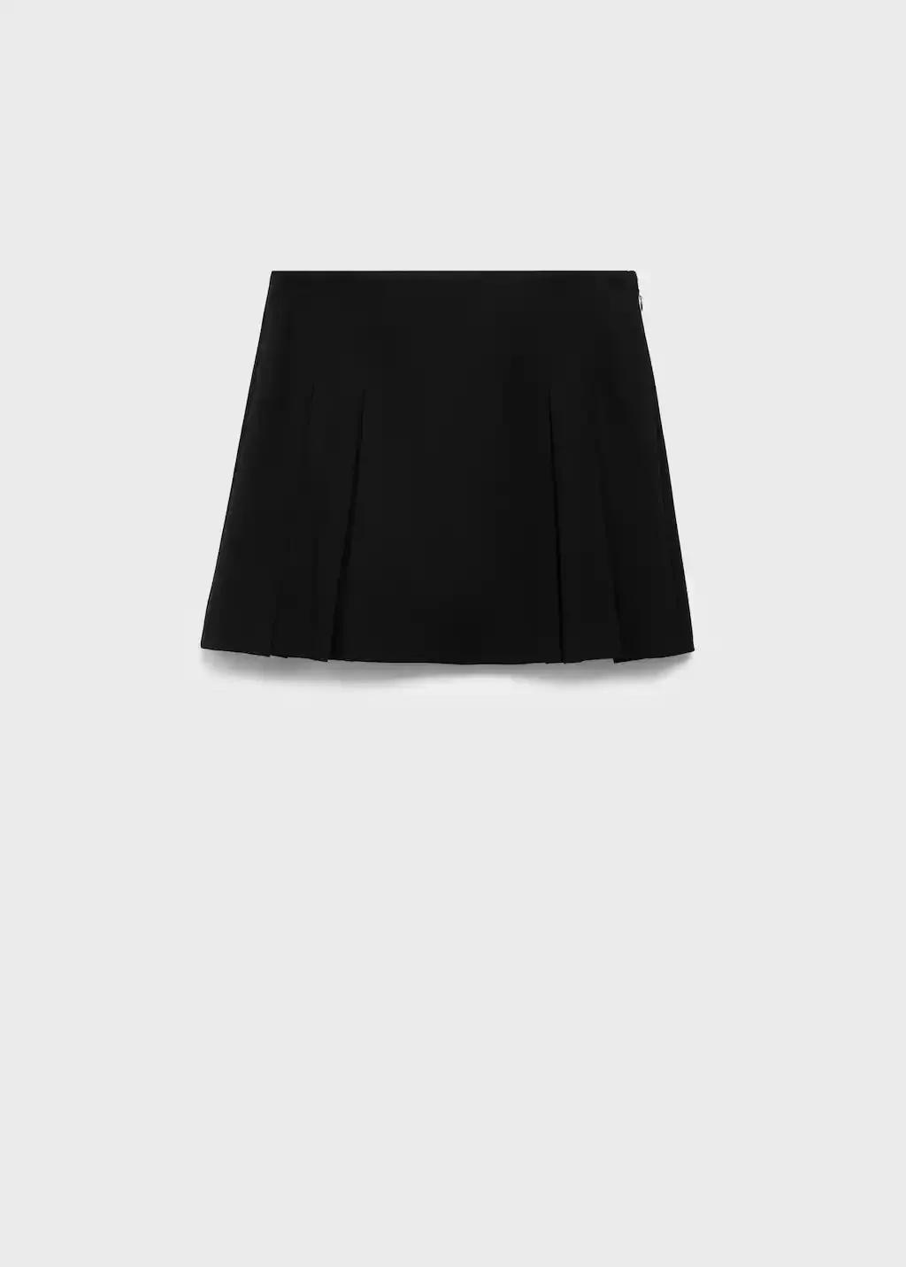 Black Pleated Mini-Skirt, , large image number 3