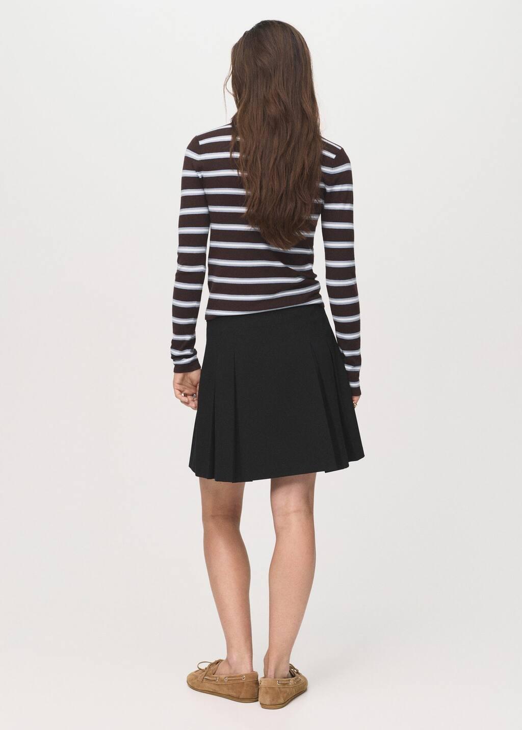 Black Pleated Mini-Skirt, , large image number 4