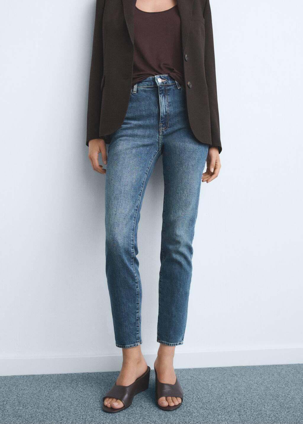 Blue Claudia Slim-Fit Cropped Jeans, , large image number 0