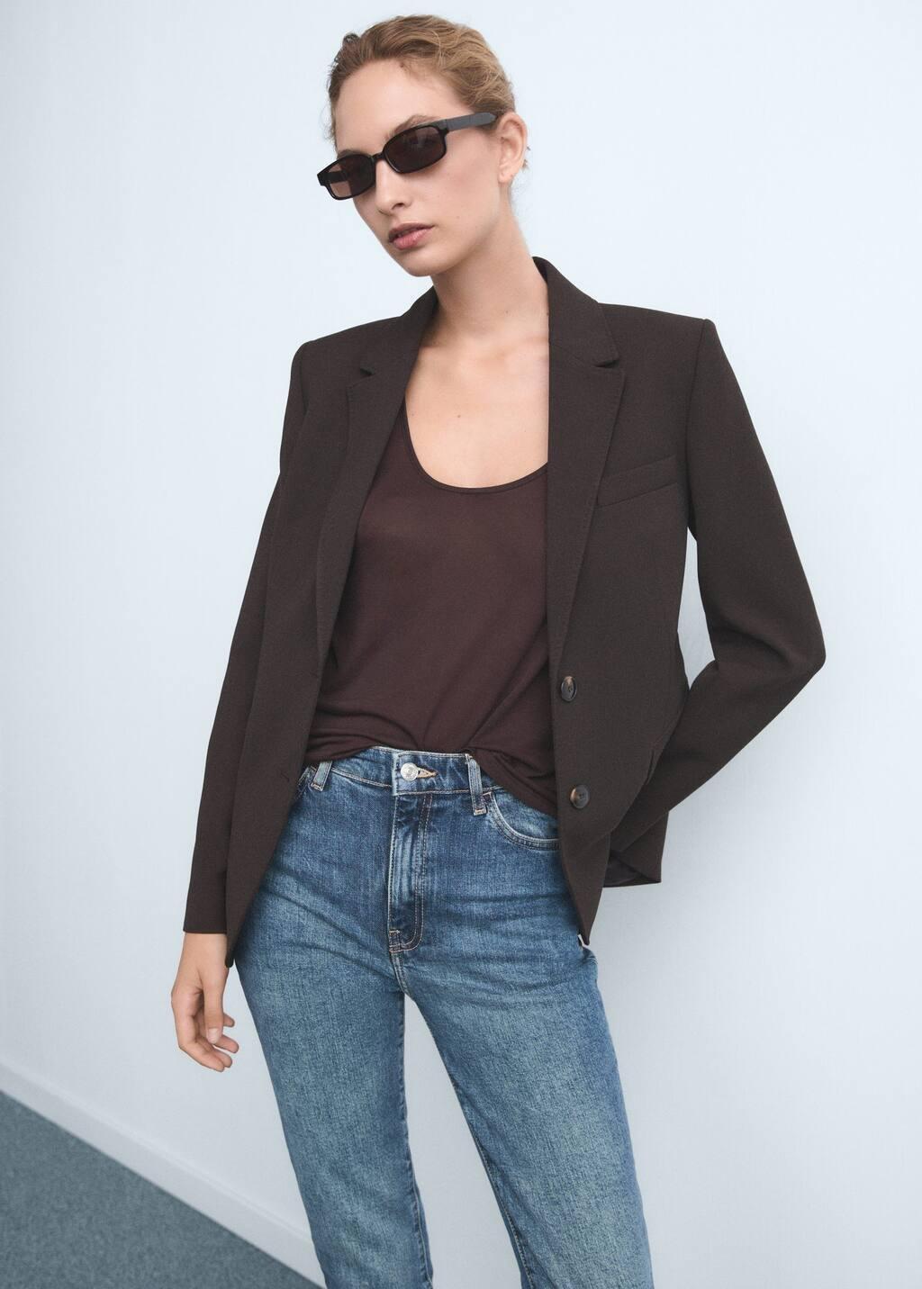 Blue Claudia Slim-Fit Cropped Jeans, , large image number 1