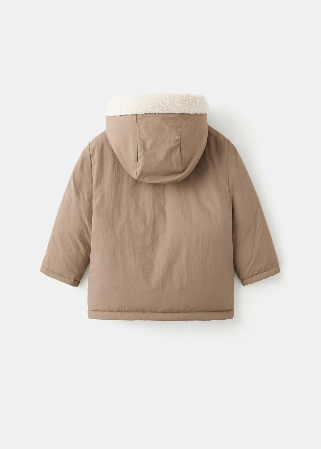 Brown Hooded Anorak With Buttons, Baby Boys, Light Pastel Brown, large image number 2