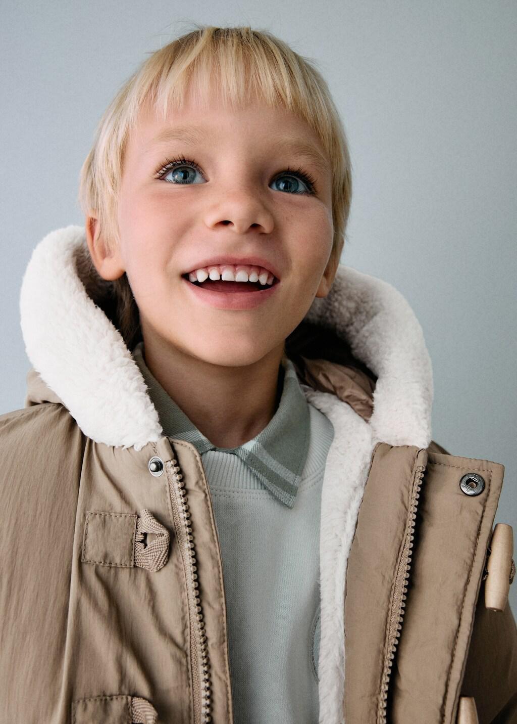 Brown Hooded Anorak With Buttons, Baby Boys, Light Pastel Brown, large image number 3