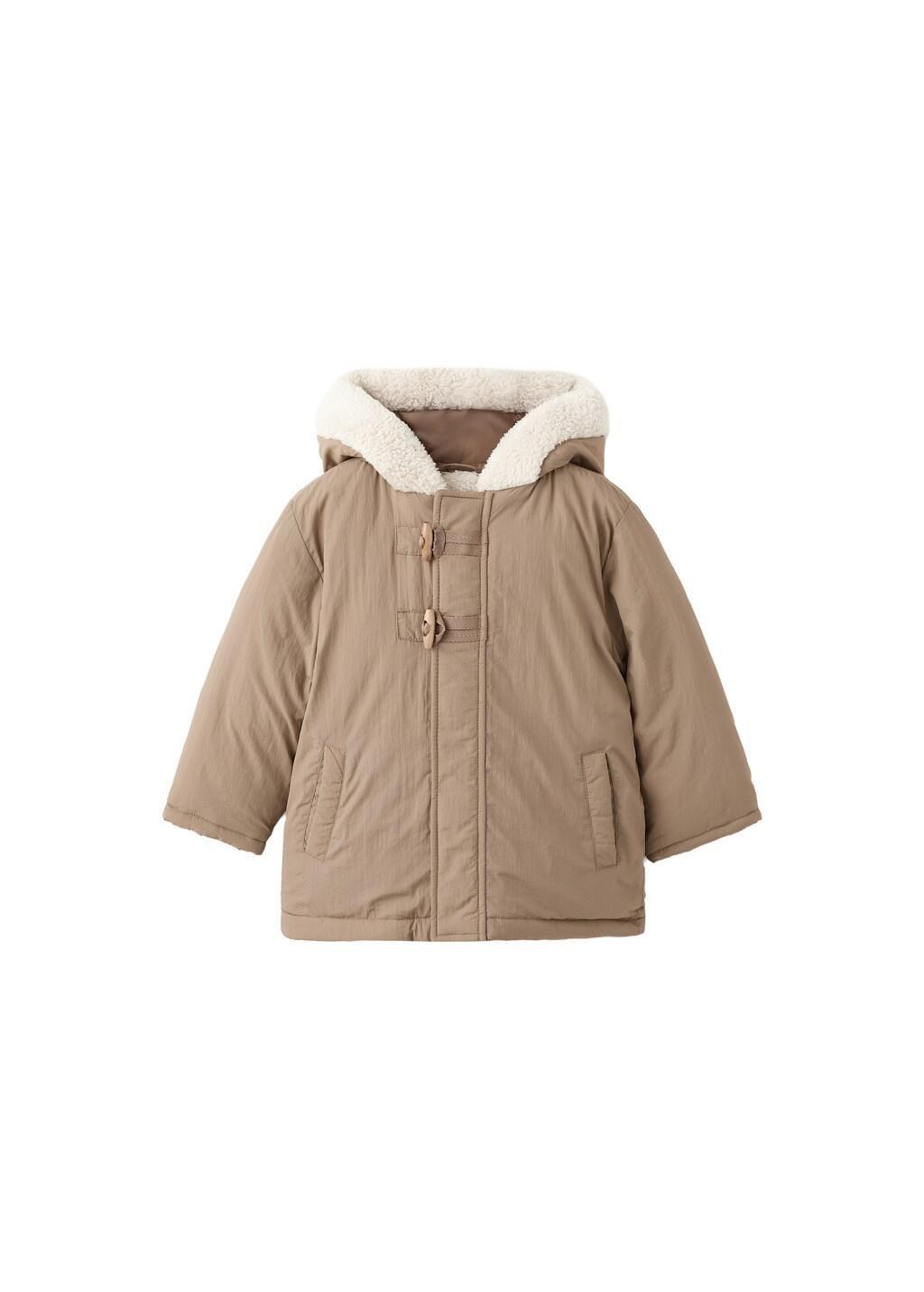 Brown Hooded Anorak With Buttons, Baby Boys, Light Pastel Brown, large image number 5