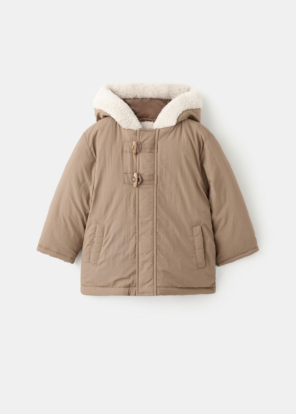 Brown Hooded Anorak With Buttons, Baby Boys, Light Pastel Brown, large image number 6