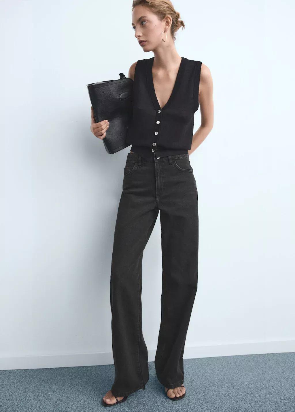Grey Danila Wide Leg High-Rise Jeans, , large image number 2
