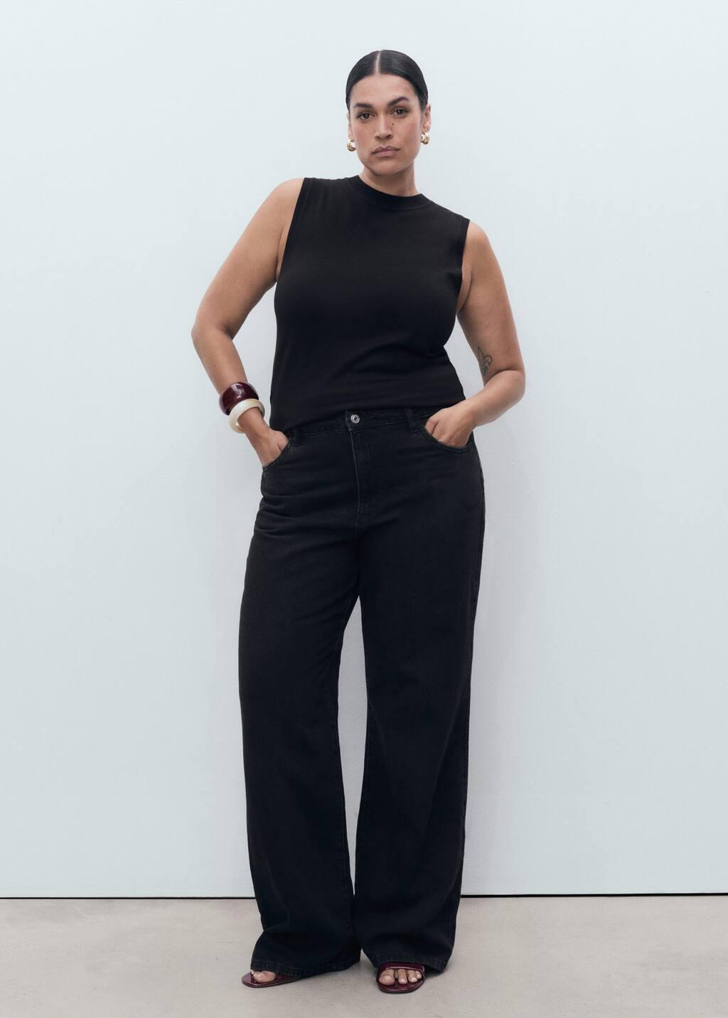 Grey Danila Wide Leg High-Rise Jeans, , large image number 4