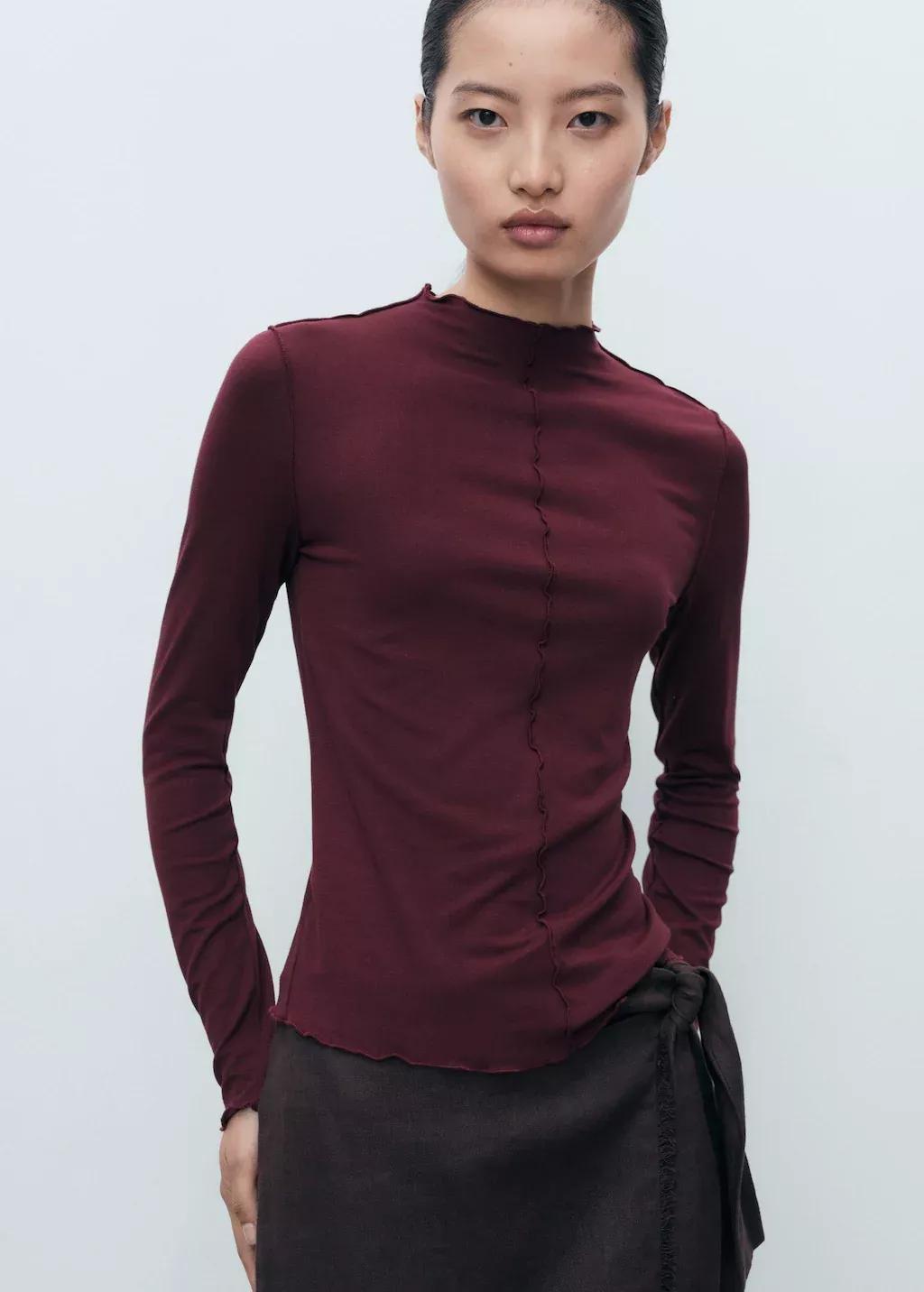 Red Scalloped Edges T-Shirt, , large image number 0