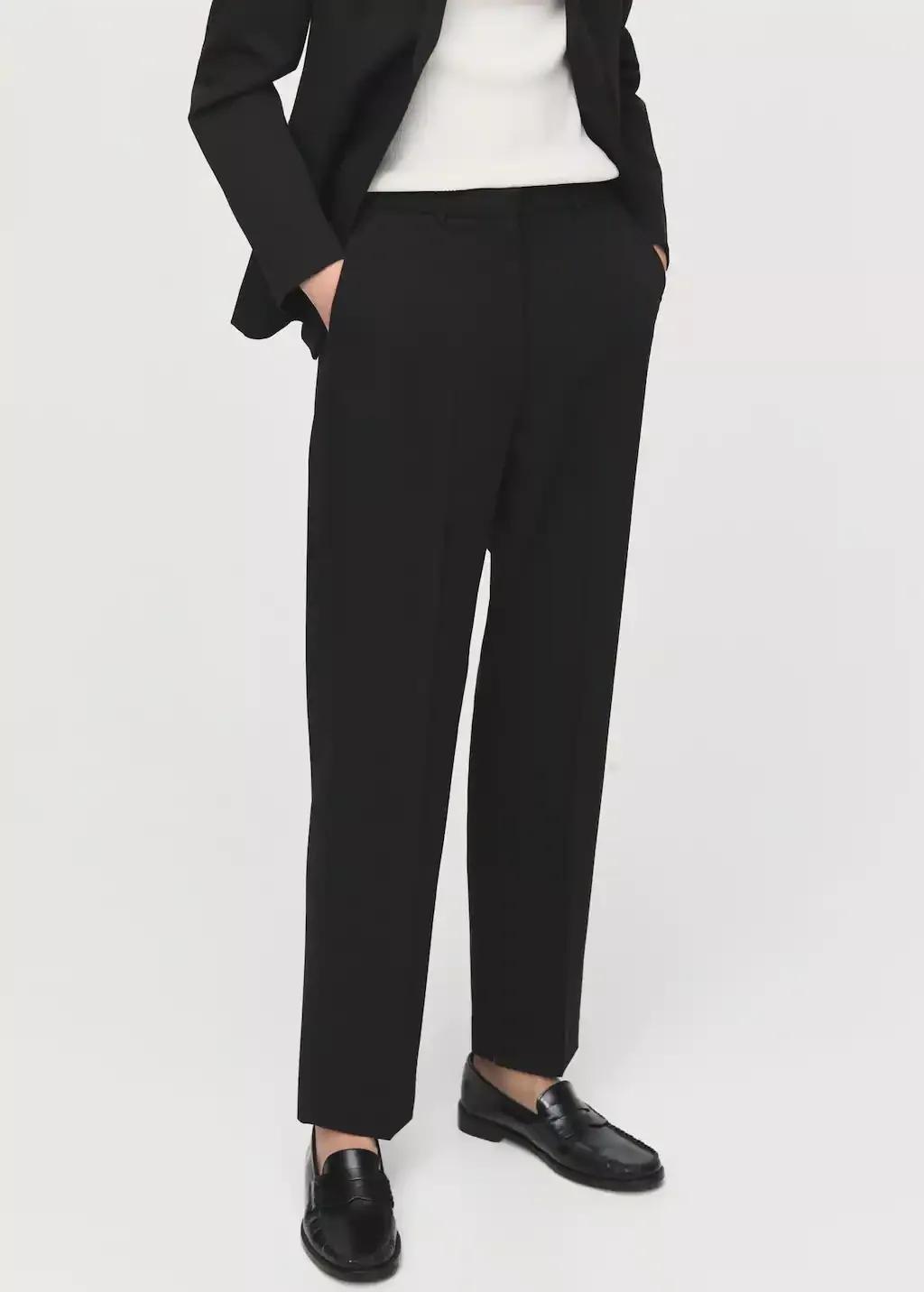 BLACK Straight suit trousers, 0201_99, large image number 0