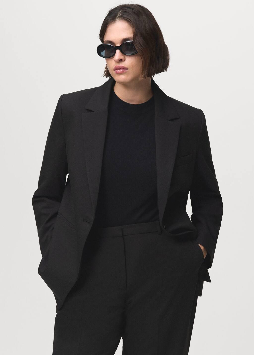 BLACK Straight suit trousers, 0201_99, large image number 4