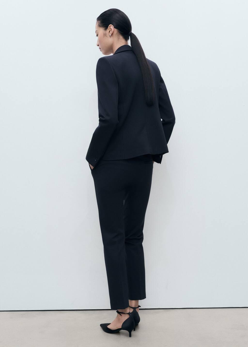 Navy Fitted Suit Jacket, , large image number 4