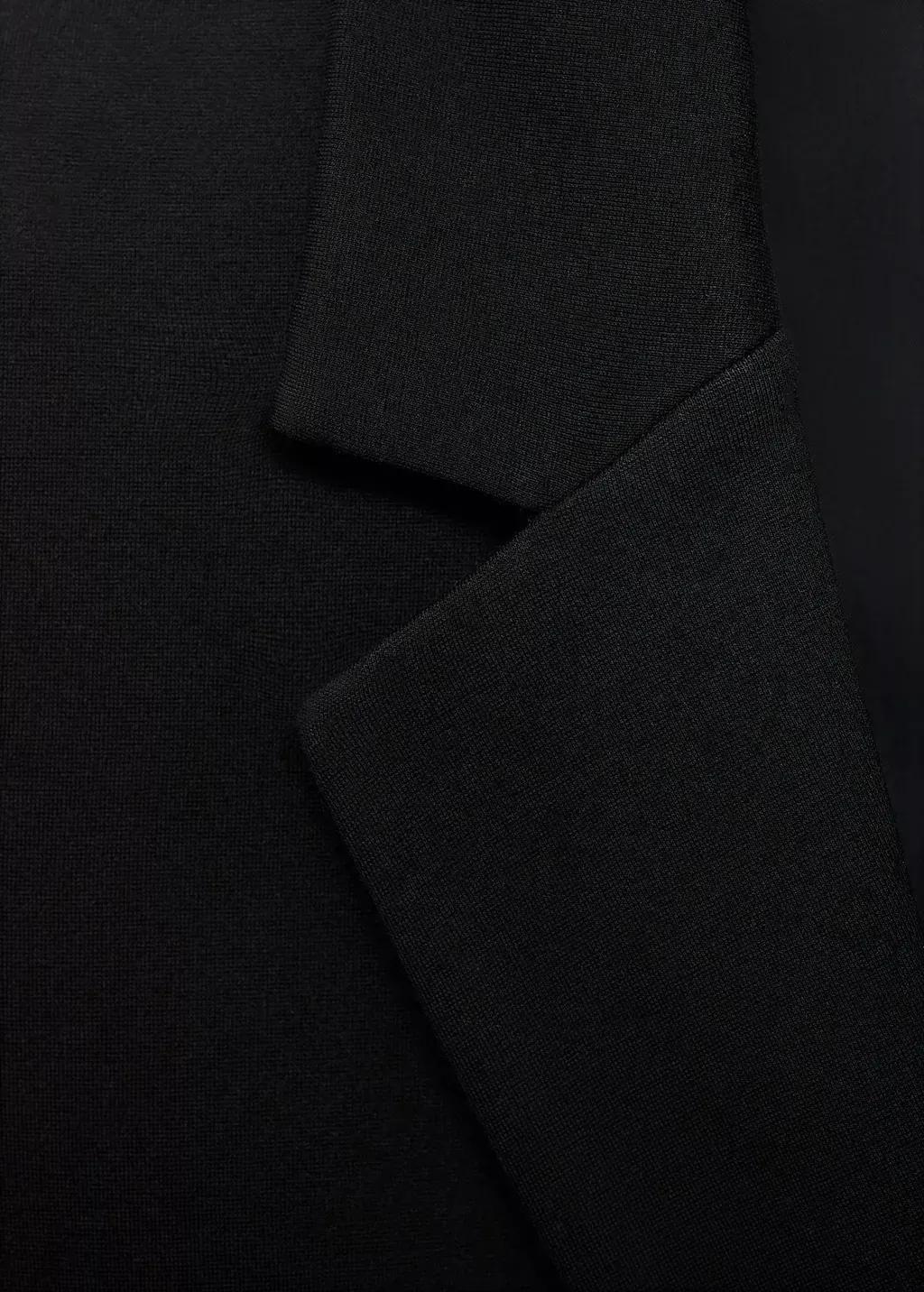 Black Fitted Suit Jacket, , large image number 4