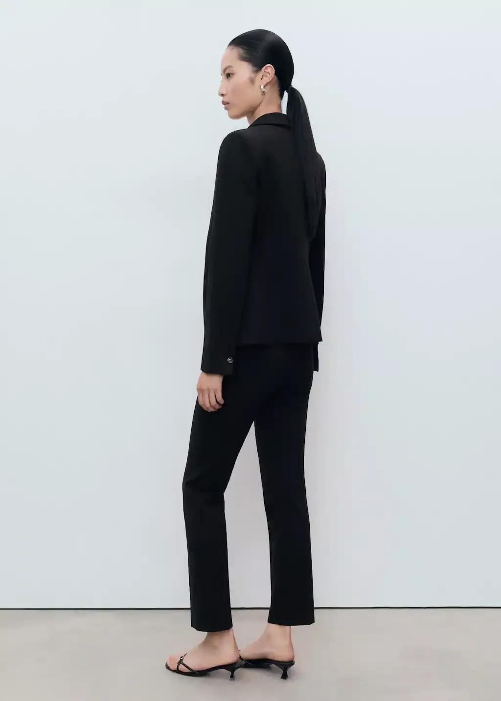 Black Fitted Suit Jacket, , large image number 5