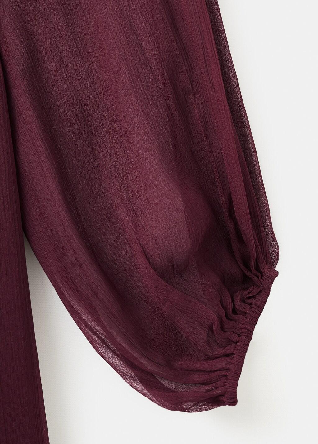 Red Strapless Dress With Ruffles, Dark Red, large image number 5