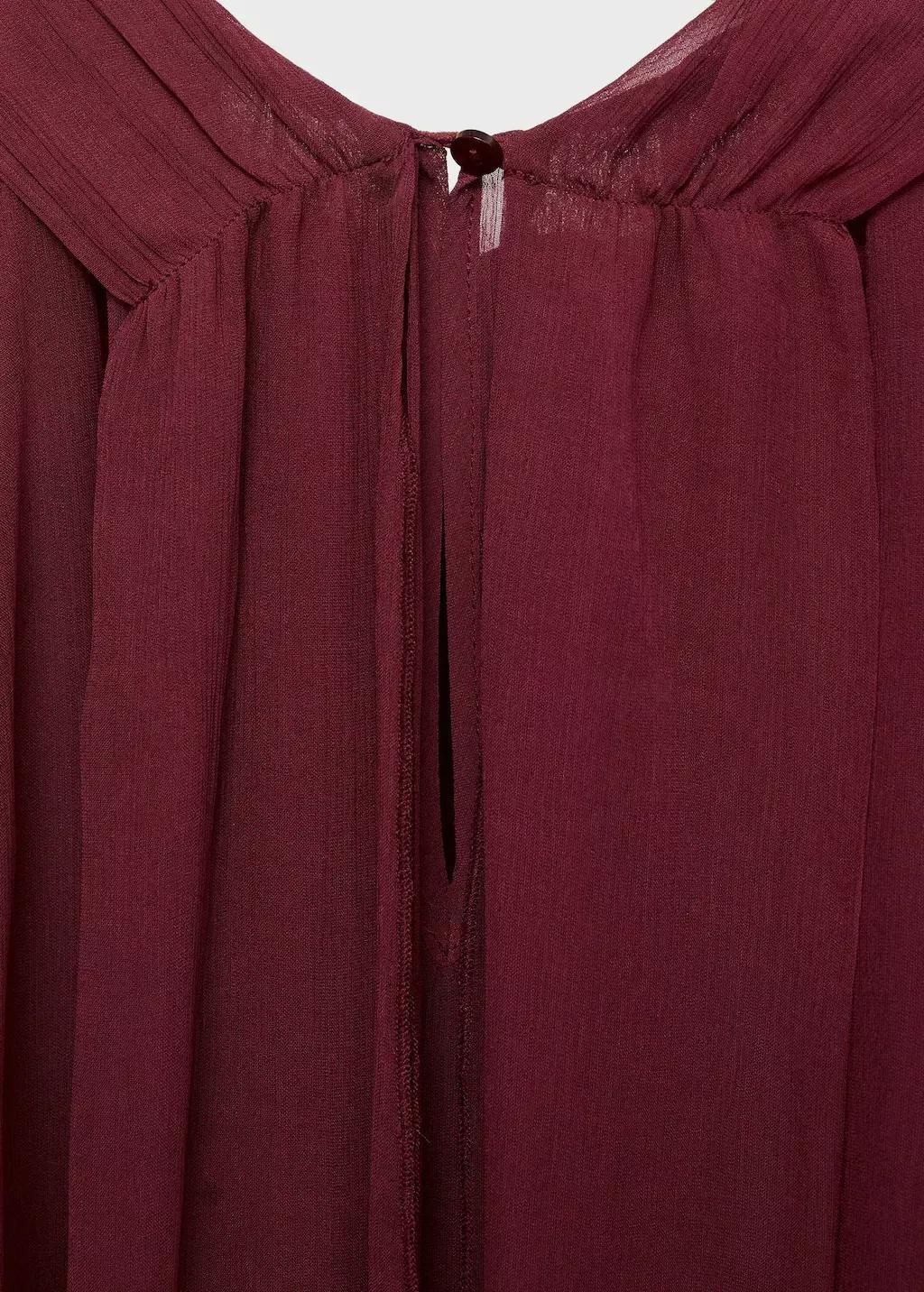 Red Semi-Transparent Blouse With Foulard, , large image number 5