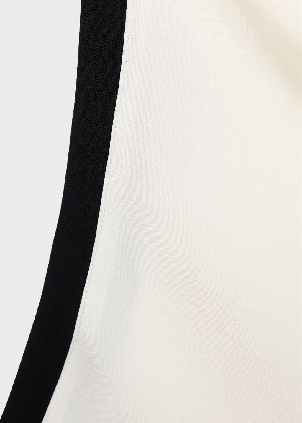 LIGHT BEIGE Blouse with draped collar and contrasting trim, 0201_05, large image number 5