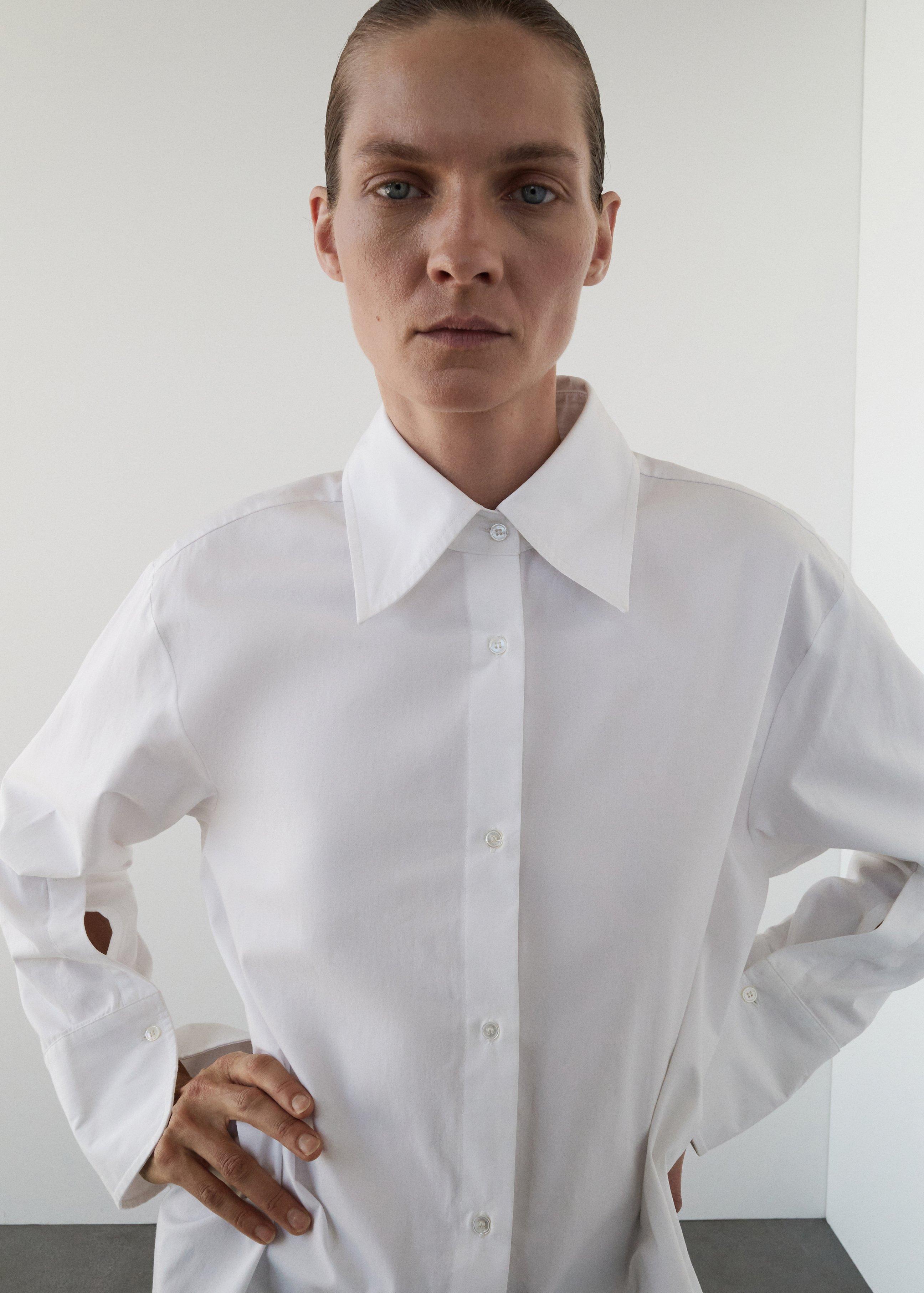 White Oversized Shirt With Crossed Back, 0201_01, large image number 0