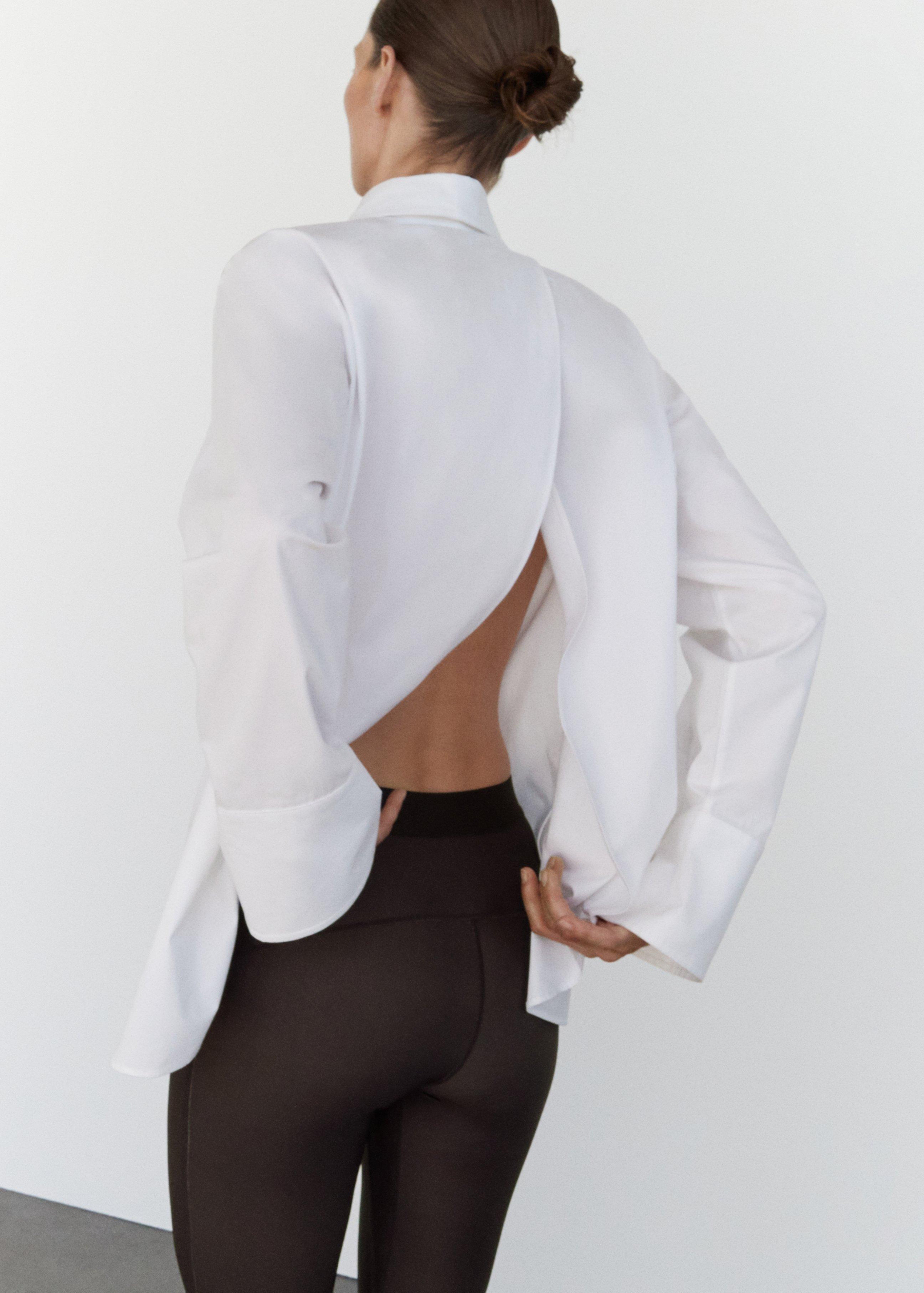 White Oversized Shirt With Crossed Back, 0201_01, large image number 1