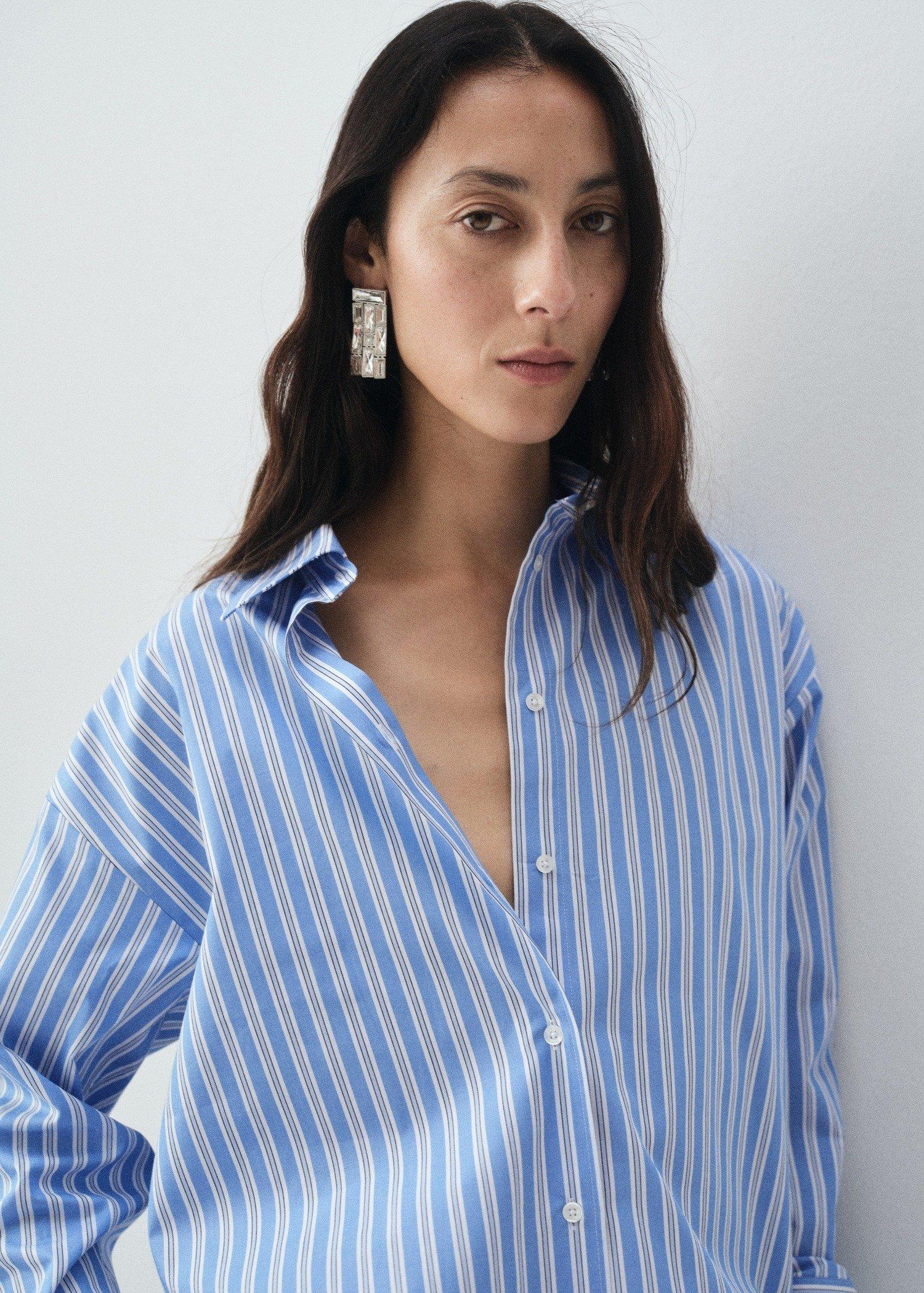 Blue Lt Pastel Oversize Poplin Shirt, , large image number 2